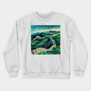 The Great Wall of China in Van Gogh's style Crewneck Sweatshirt